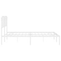 VidaXL Metalowa rama łóżka z wezgłowiem, biała, 160x200 cm