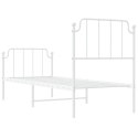 VidaXL Metalowa rama łóżka z wezgłowiem i zanóżkiem, biała, 80x200 cm