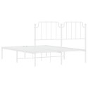 VidaXL Metalowa rama łóżka z wezgłowiem, biała, 140x190 cm