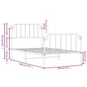 VidaXL Metalowa rama łóżka z wezgłowiem i zanóżkiem, biała, 100x190 cm