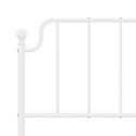VidaXL Metalowa rama łóżka z wezgłowiem i zanóżkiem, biała, 140x200 cm
