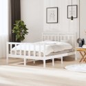 VidaXL Rama łóżka, biała, 135x190 cm, lite drewno