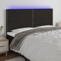 VidaXL Zagłówek do łóżka z LED, czarny, 160x5x118/128 cm, tkanina