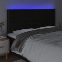 VidaXL Zagłówek do łóżka z LED, czarny, 160x5x118/128 cm, tkanina