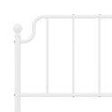 VidaXL Metalowa rama łóżka z wezgłowiem, biała, 135x190 cm