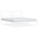 VidaXL Metalowa rama łóżka z wezgłowiem, biała, 180x200 cm