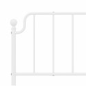 VidaXL Metalowa rama łóżka z wezgłowiem, biała, 180x200 cm