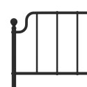 VidaXL Metalowa rama łóżka z wezgłowiem, czarna, 120x200 cm