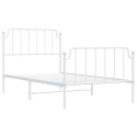 VidaXL Metalowa rama łóżka z wezgłowiem i zanóżkiem, biała, 100x200 cm