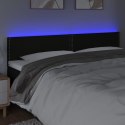 VidaXL Zagłówek do łóżka z LED, czarny, 160x5x78/88 cm, tkanina
