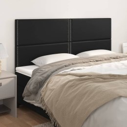 VidaXL Zagłówki do łóżka, 4 szt, czarny, 100x5x78/88cm, sztuczna skóra