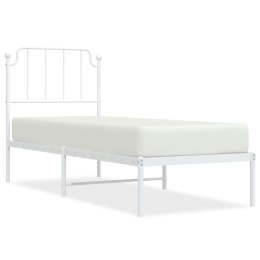 VidaXL Metalowa rama łóżka z wezgłowiem, biała, 80x200 cm