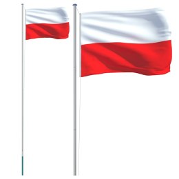 VidaXL Flaga Polski z masztem, 6,23 m, aluminium
