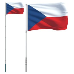 VidaXL Flaga Czech z masztem, 5,55 m, aluminium