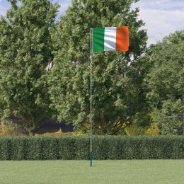VidaXL Flaga Irlandii z masztem, 5,55 m, aluminium