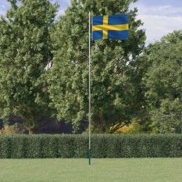 VidaXL Flaga Szwecji z masztem, 6,23 m, aluminium