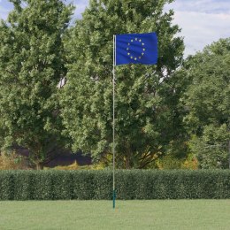 VidaXL Flaga Unii Europejskiej z masztem, 5,55 m, aluminium