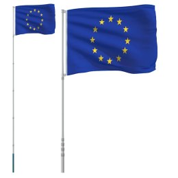 VidaXL Flaga Unii Europejskiej z masztem, 5,55 m, aluminium