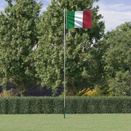 VidaXL Flaga Włoch z masztem, 6,23 m, aluminium