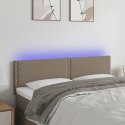 VidaXL Zagłówek do łóżka z LED, taupe, 144x5x78/88 cm, tkanina