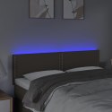 VidaXL Zagłówek do łóżka z LED, taupe, 144x5x78/88 cm, tkanina