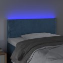 VidaXL Zagłówek do łóżka, ciemnoniebieski, 100x5x78/88 cm, aksamit