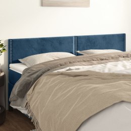 VidaXL Zagłówki do łóżka, 2 szt, ciemnoniebieski, 80x5x78/88cm aksamit