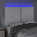 VidaXL Zagłówek do łóżka, biały, 144x5x118/128 cm, sztuczna skóra
