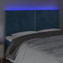 VidaXL Zagłówek do łóżka z LED, ciemnoniebieski, 160x5x118/128 cm