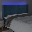 VidaXL Zagłówek do łóżka z LED ciemnoniebieski, 163x16x118/128 cm