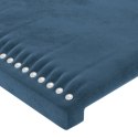 VidaXL Zagłówek do łóżka z LED ciemnoniebieski, 163x16x118/128 cm