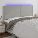 VidaXL Zagłówek do łóżka z LED, jasnoszary, 180x5x118/128 cm, tkanina