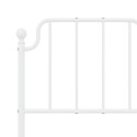 VidaXL Metalowa rama łóżka z wezgłowiem, biała, 120x200 cm