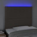 VidaXL Zagłówek do łóżka z LED, taupe, 80x5x118/128 cm, tkanina