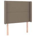 VidaXL Zagłówek do łóżka z LED, taupe, 83x16x118/128 cm, tkanina