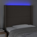 VidaXL Zagłówek do łóżka z LED, taupe, 83x16x118/128 cm, tkanina