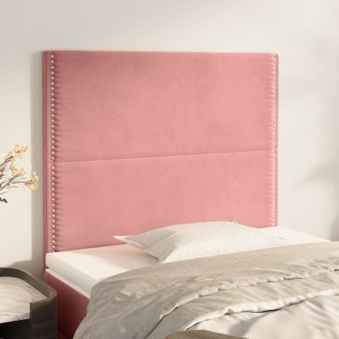VidaXL Zagłówki do łóżka, 2 szt., różowy, 80x5x78/88 cm, aksamit