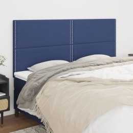 VidaXL Zagłówki do łóżka, 4 szt., niebieskie, 90x5x78/88 cm, tkanina