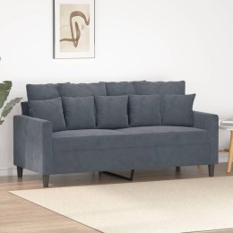 VidaXL Sofa 2-osobowa, ciemnoszary, 140 cm, tapicerowana aksamitem