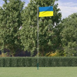VidaXL Flaga Ukrainy z masztem, 6,23 m, aluminium
