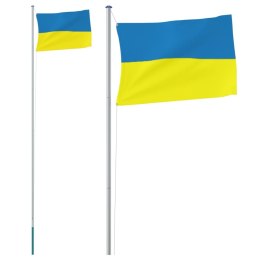 VidaXL Flaga Ukrainy z masztem, 6,23 m, aluminium