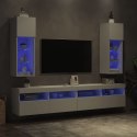 VidaXL Szafki TV, z LED, 2 szt., białe, 30,5x30x90 cm