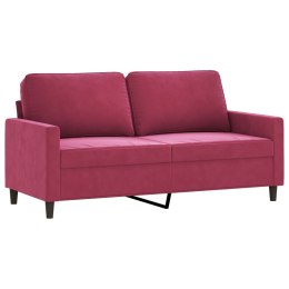 VidaXL Sofa 2-osobowa, winna czerwień, 140 cm, tapicerowana aksamitem