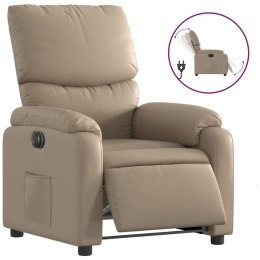 VidaXL Elektryczny fotel rozkładany, cappuccino, obity sztuczną skórą