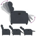 VidaXL Elektryczny fotel rozkładany, ciemnoszary, obity aksamitem