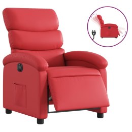 VidaXL Elektryczny fotel rozkładany, czerwony, obity sztuczną skórą