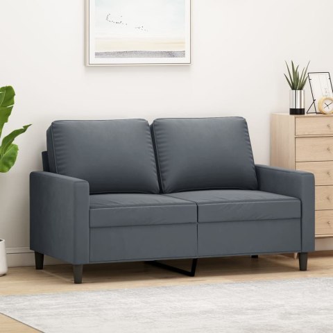 VidaXL Sofa 2-osobowa, ciemnoszary, 120 cm, tapicerowana aksamitem