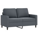 VidaXL Sofa 2-osobowa, ciemnoszary, 120 cm, tapicerowana aksamitem