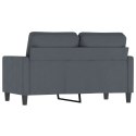 VidaXL Sofa 2-osobowa, ciemnoszary, 120 cm, tapicerowana aksamitem