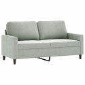 VidaXL Sofa 2-osobowa, jasnoszara, 140 cm, tapicerowana aksamitem